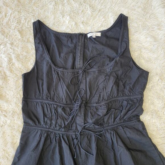 Rebecca Taylor's Poplin Romper Black 6 - Picture 4 of 9